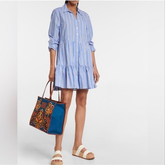 Veronica Beard Dresses & Skirts - Veronica Beard Atari Cotton Shirt Dress in Blue Stripe Size 2
